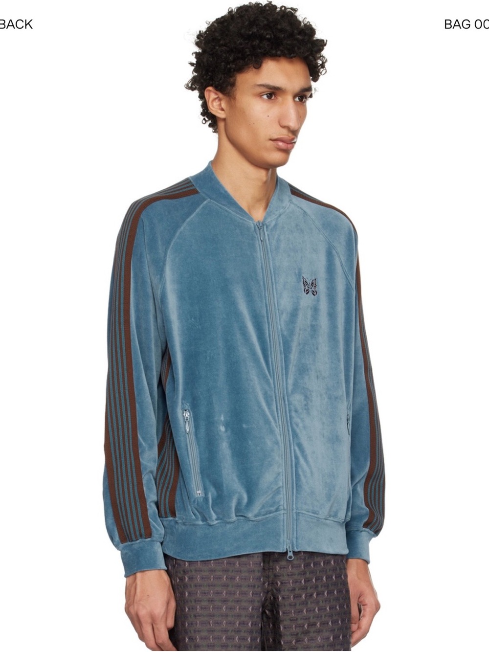 Needles Blue Velour Zip Bomber Jacket [Make offer]
